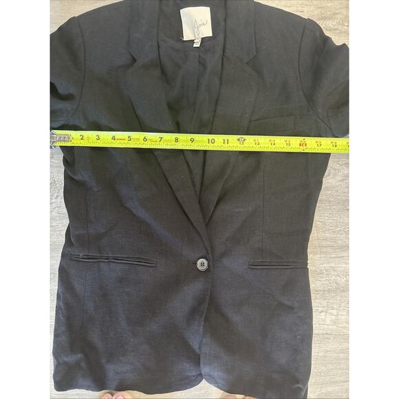Joie Black Linen Jacket Classic Blazer Sz 6 - Picture 4 of 9